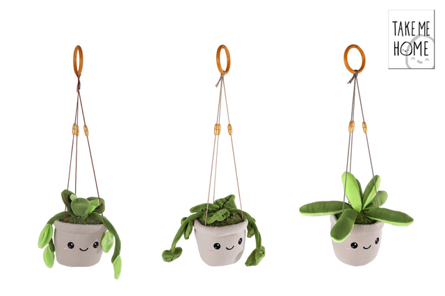 Take me home hang plant pluche l 24cm 3 assorti