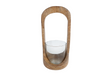 Theelichthouder milly l naturel helder mango glas 11x11x27cm