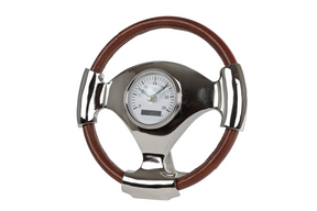 Klok racing wheel aluminium leather-look 27x27x9cm