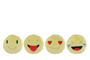 Pluche kussen smile 36x36x10cm assorti