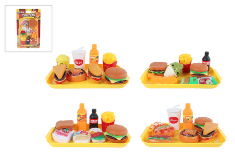 Speelset fastfood mini menu 8 9 delig 4ass 10x16,5cm