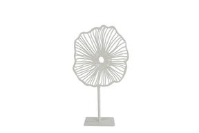 Sculptuur aoife s op standaard off-white metaal 17x6x31cm