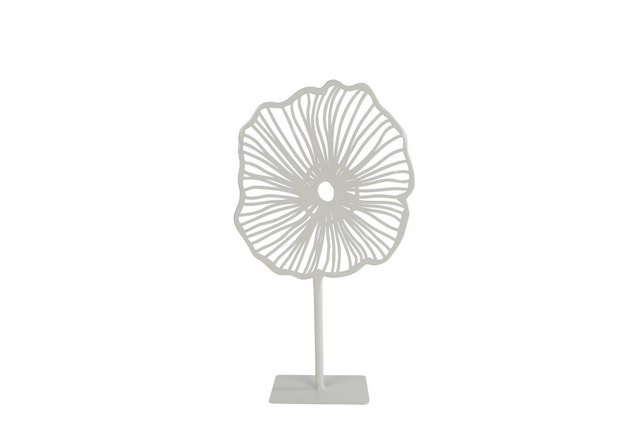 Sculptuur aoife s op standaard off-white metaal 17x6x31cm