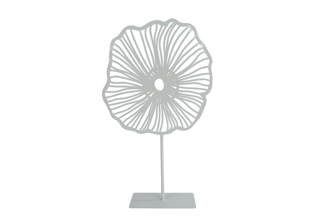 Sculptuur aoife l op standaard off-white metaal 25x8x49cm