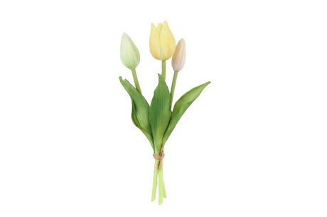 Kunstbloem tulpenbosje sally 25cm 3 stuks assorti