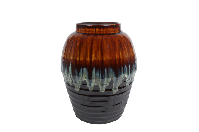 Vaas harper s bruin aardewerk 20,5x20,5x25cm