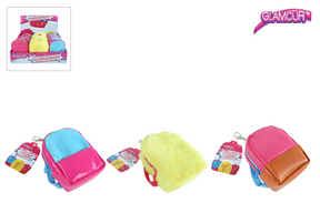 Glamour fashion rugzak mini m sleutelhanger 3ass 10cm