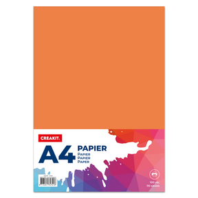 Papier a4 110gr 100 vel - oranje
