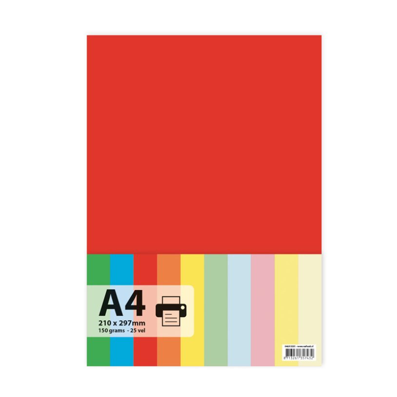 Papier a4 150gr 25 vel - rood