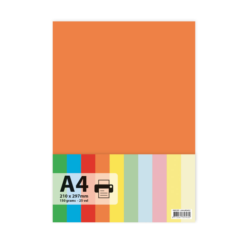 Papier a4 150gr 25 vel - oranje