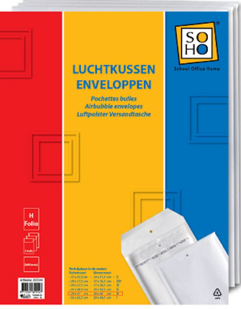 Soho envelop luchtkussen h18 folio 3 stuks