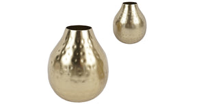 Vaas metaal goudkleurig d12 h14 cm 2 assorti
