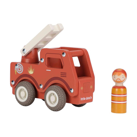 Little dutch brandweerwagen inclusief pegdoll – hout