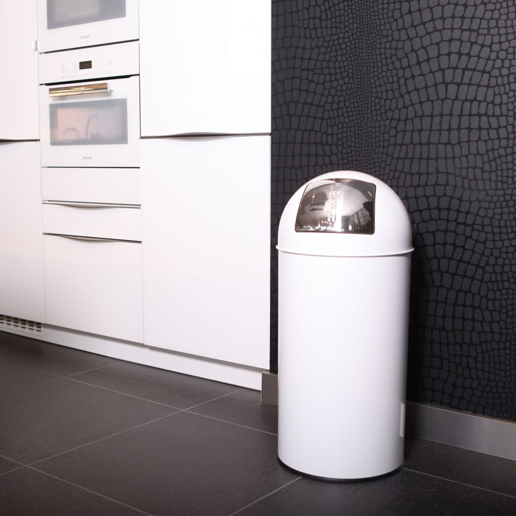 Eko Eko Waste Bin con tapa de presión 40 L blanco