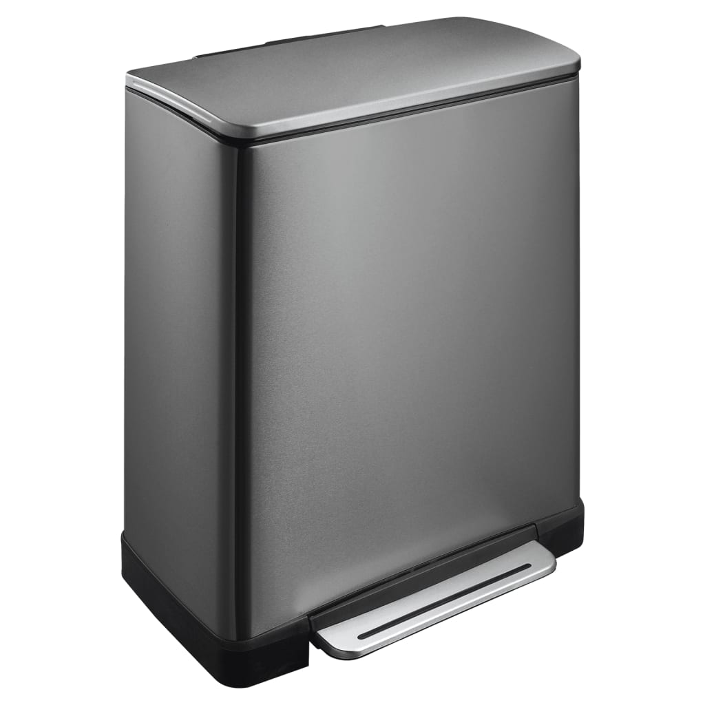 Eko Eko Pedal Bin E-Cube 28 L+18 L Stålfarget