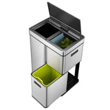 Eko Eko Recycle Plus Sensor Waste Bin 30+15+15L Mat inossidabile in acciaio inossidabile