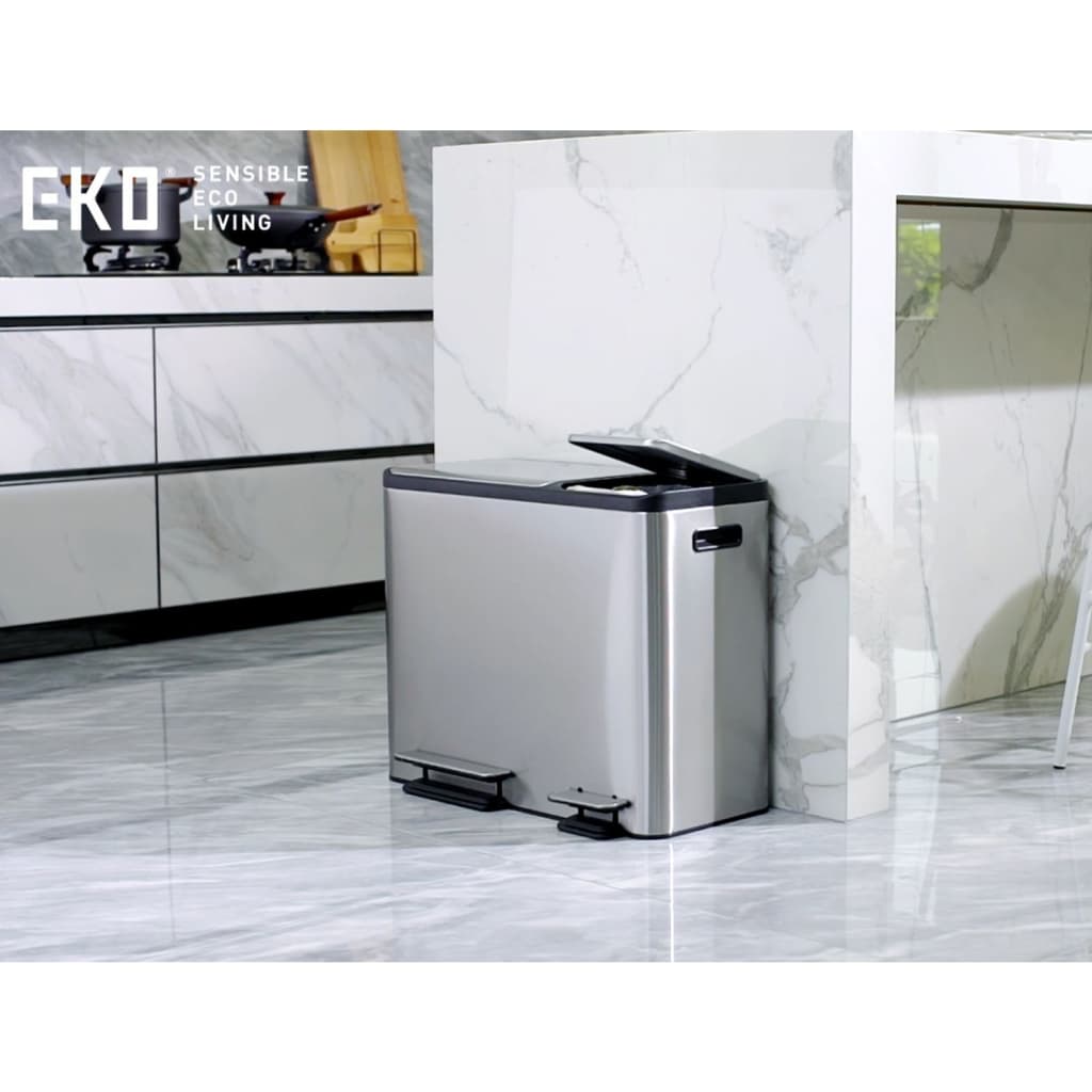 Eko Eko Pedal Bin EcoCasa 30+15 l Matzilverklegg