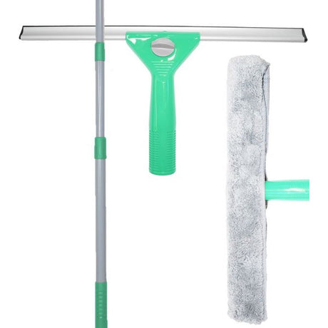 Aqua laser raamwisserset | complete set raamwissers | raamwisser met telescopische steel 130 cm