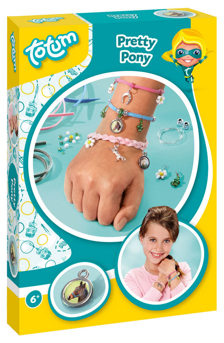 Totum pretty pony paarden-bedelarmbandjes maken - 3 stuks - speelgoed kinderen - knutselen - voor meisjes - vanaf 6 jaar