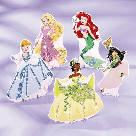 Totum disney princess knutselset 5 fashion prinsessen versieren met 1000+ strass steentjes - diamond painting knutselen creatief speelgoed