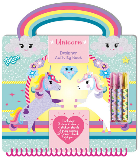 Totum unicorn doeboek - activiteitenboek - tekenen, schrijven en stickeren - 25-delig - speelgoed kinderen - knutselen - voor meisjes - ook voor kleuters - vanaf 3 jaar