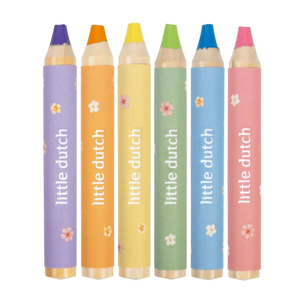 Little dutch rosa potloden kort dik set van 6 stuks