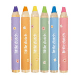 Little dutch rosa potloden kort dik set van 6 stuks