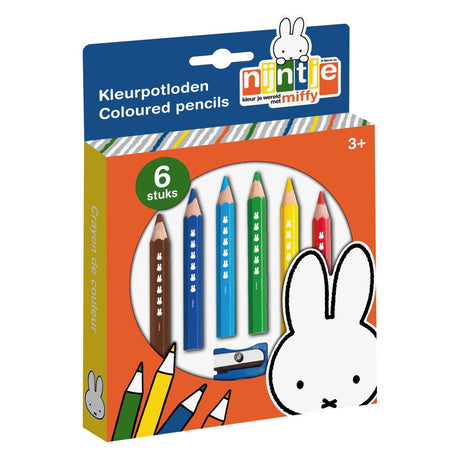Bambolino toys nijntje kleurpotloden 6 stuks + puntenslijper