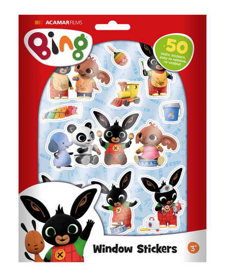 Bambolino bing verplaatsbare raamstickers - 45+ stuks - 4 vellen - met speelachtergrond - peuter en kleuter speelgoed - knutselen - voor meisjes en jongens - vanaf 3 jaar - speelgoed kinderen - toys