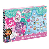 Totum gabby’s poppenhuis knutselset 2 in 1 glitter bedelarmbandjes maken blaaspennen en sjablonen gabby’s dollhouse creatief speelgoed meisjes cadeau tip
