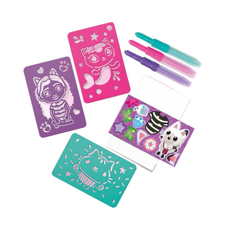 Totum gabby’s poppenhuis knutselset 2 in 1 glitter bedelarmbandjes maken blaaspennen en sjablonen gabby’s dollhouse creatief speelgoed meisjes cadeau tip