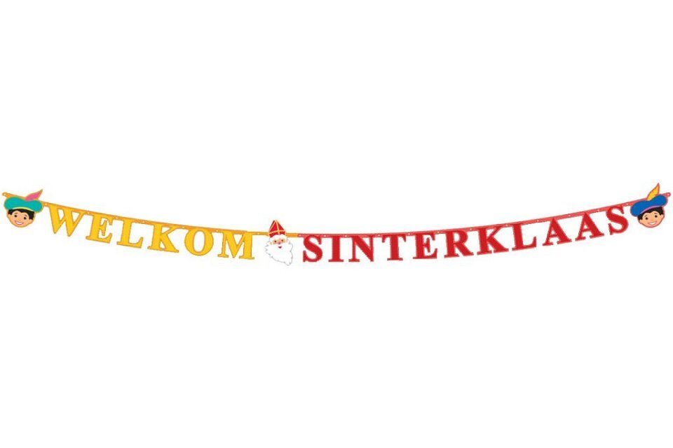 Sinterklaas sint en piet welkom sinterklaas slinger 3m