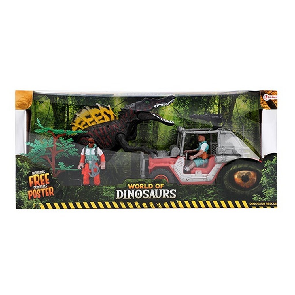 Welt vum Dinosaurier Spill Set Jeep mam Dino