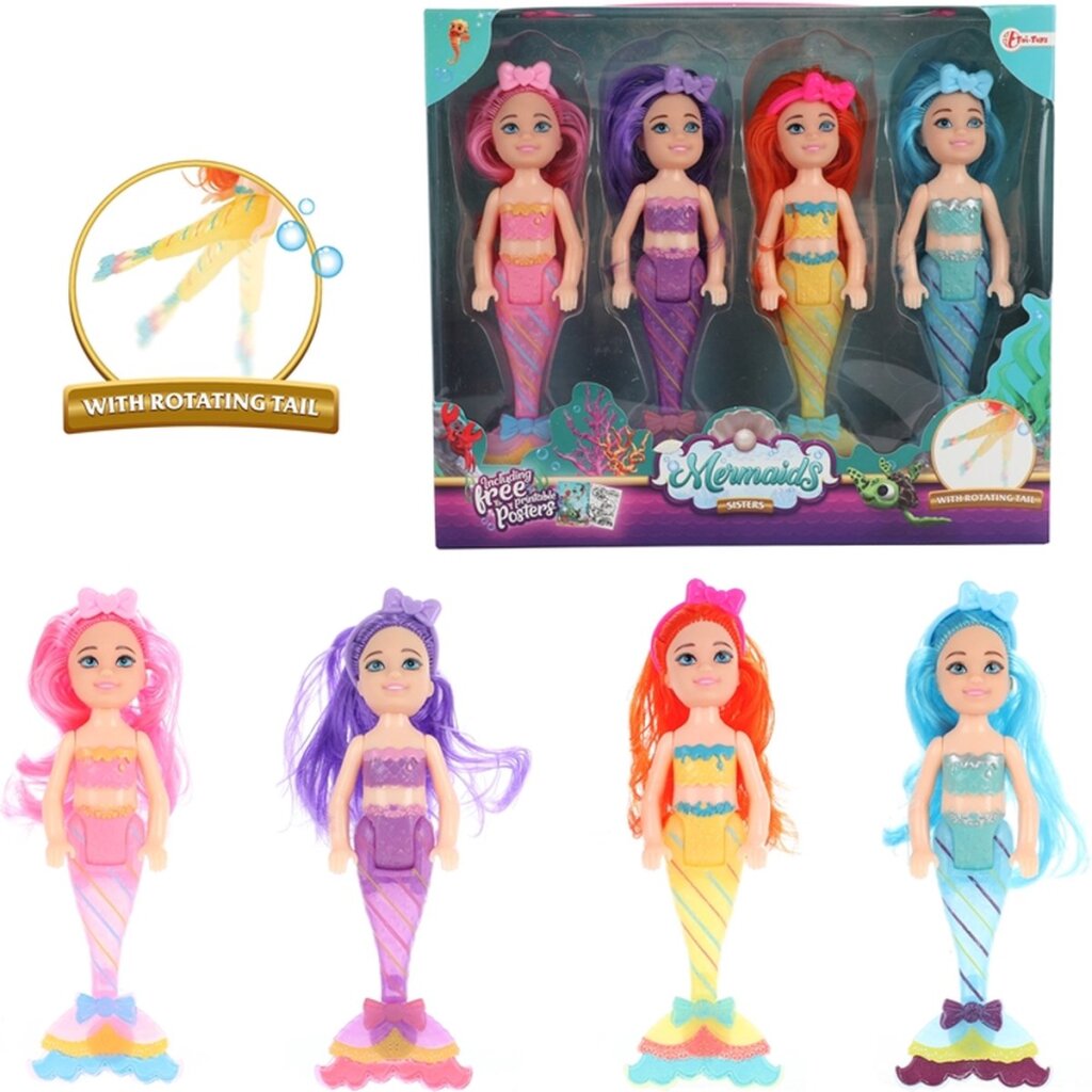 Mermaids Zeemeermin Pop Zusjes, 4st.