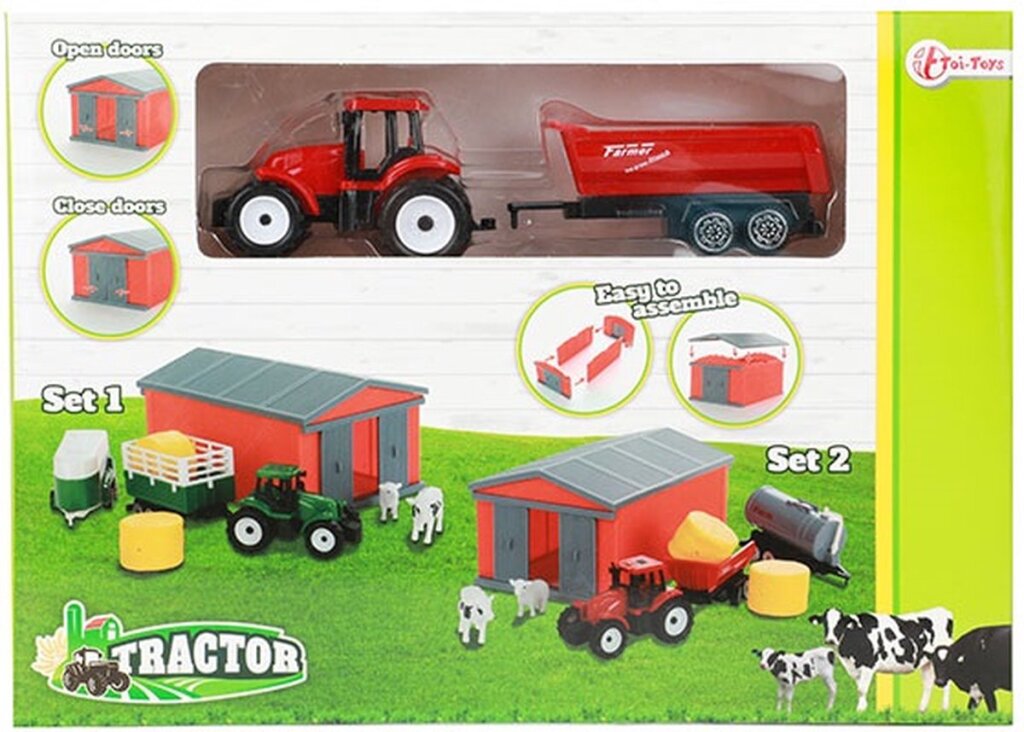 Toi-toys toi igrače traktor s set z različnimi različicami