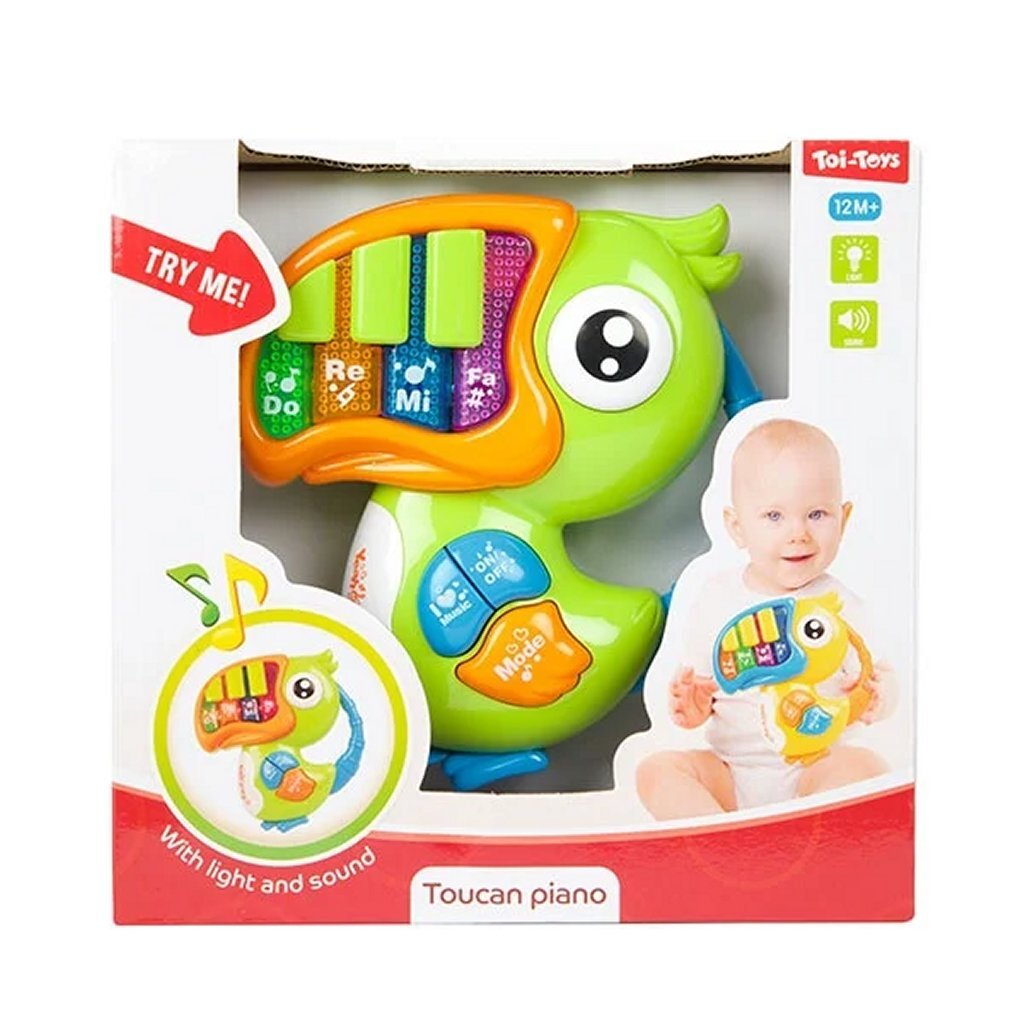 Toi-Toys små stjerner baby klaver med musik Toucan med lys og lyd