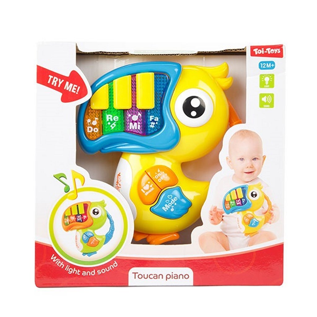 Toi-toys lilla stjärnor baby piano med musik toucan med ljus och ljud