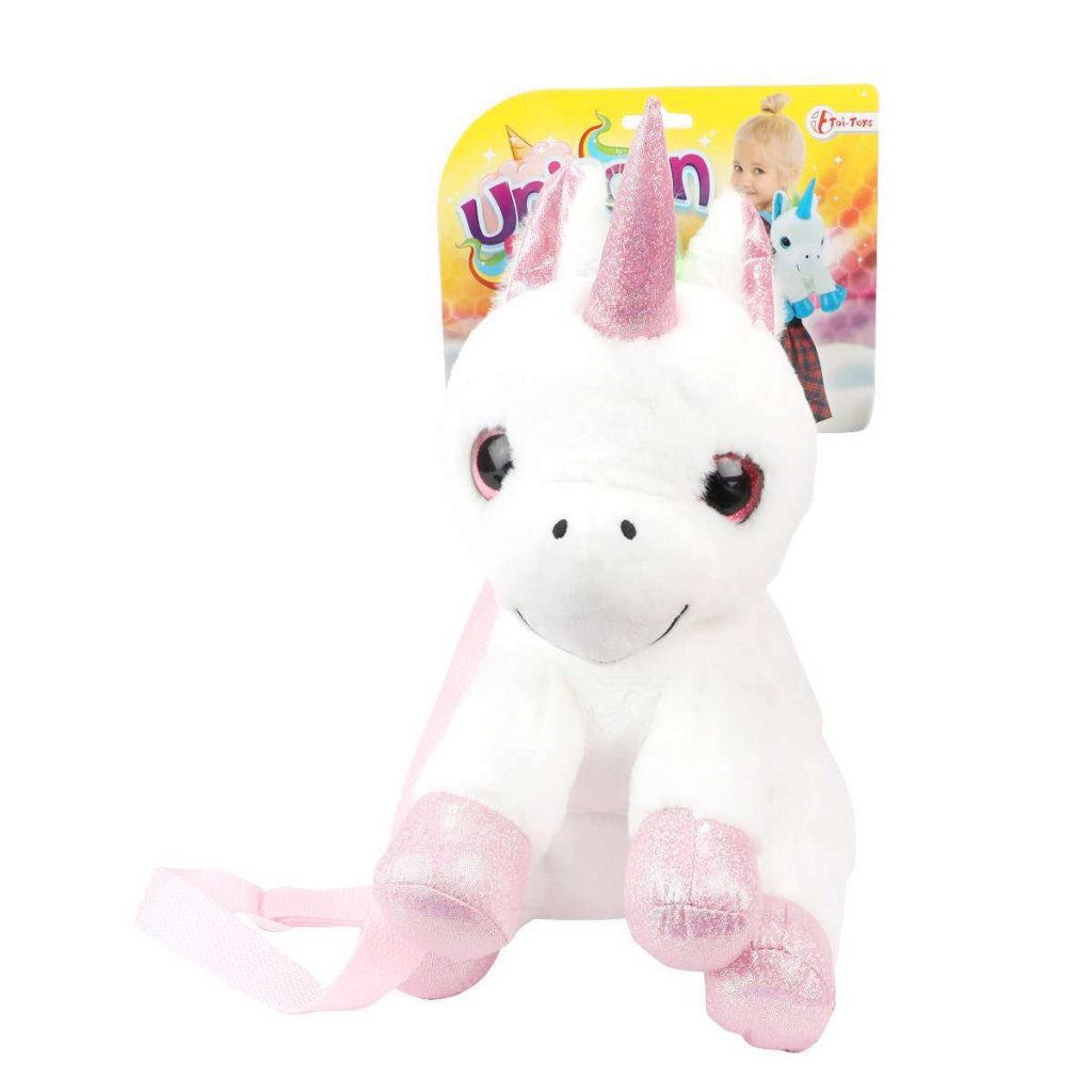 TOI-TOYS Einhorn Kuschel-Rucksack 30 cm