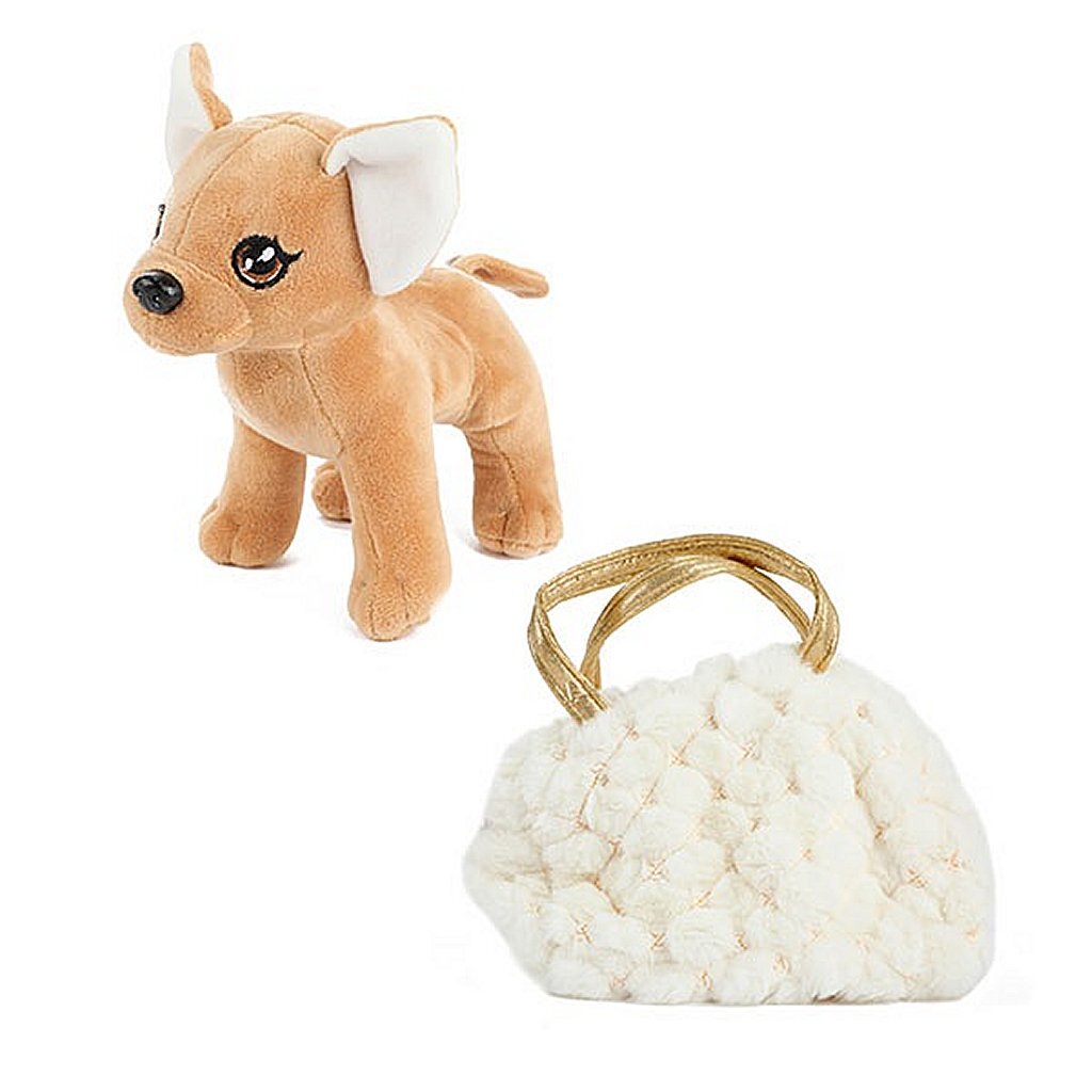 Toi-Toys plys Chihuahua hund i blingbling håndtaske