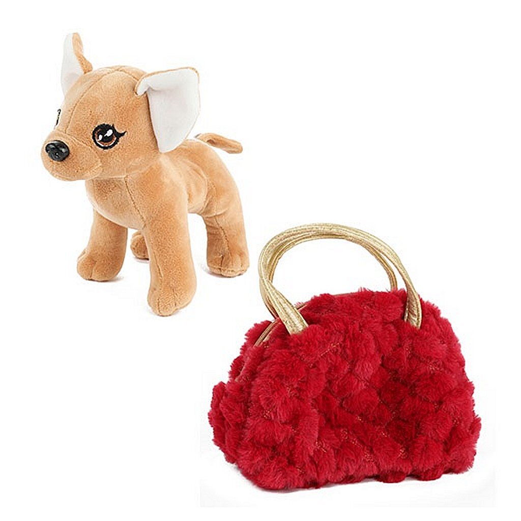 Toi-toys plush chihuahua Hond an der blingbling Handabag