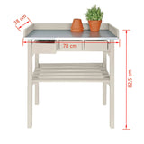 Esschert Design Esschert Design Garden Work Table med skuffer (hvitt) CF29W