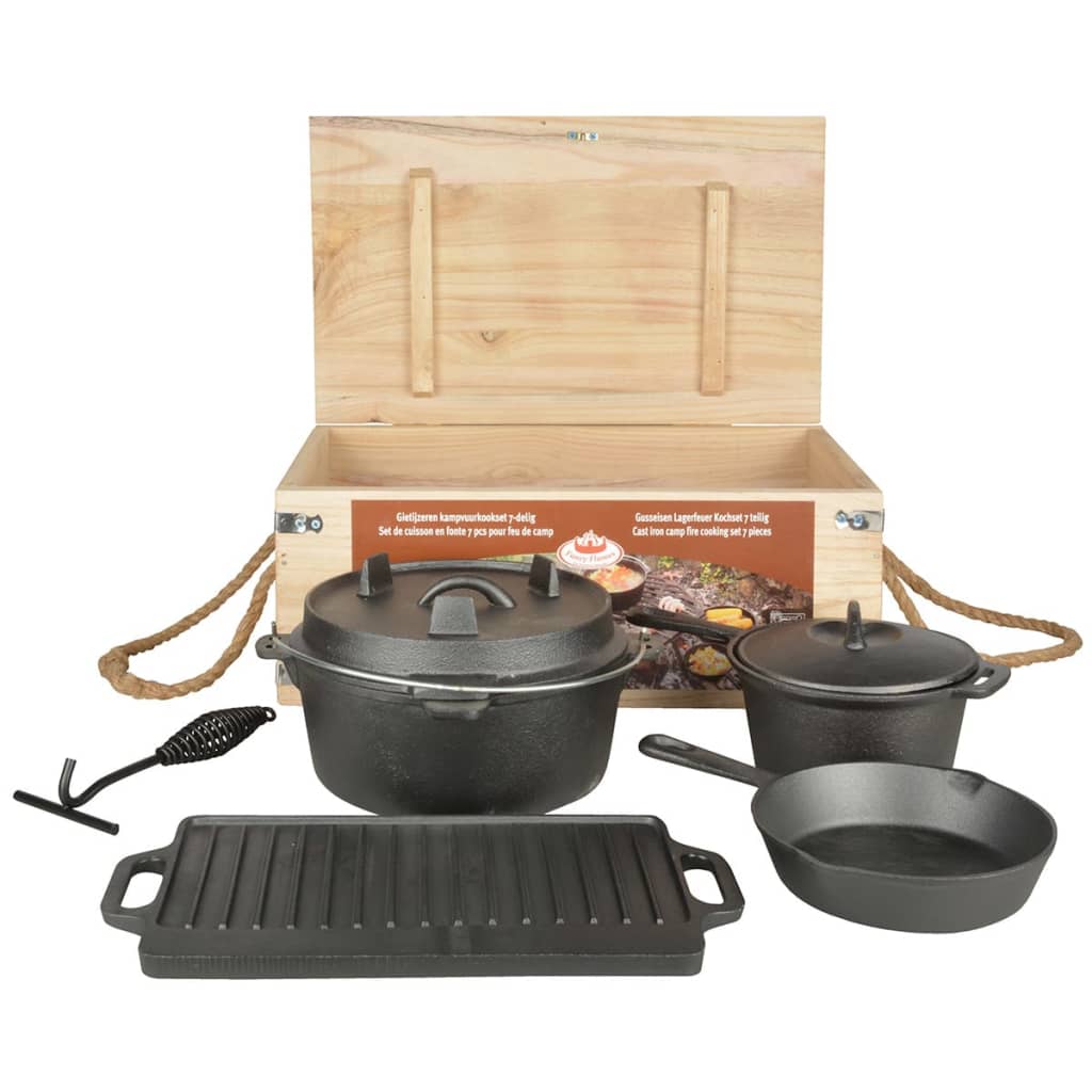 Esschert Design Esschert Design Camp Fire Cooking Set 7-piece Zwartff240