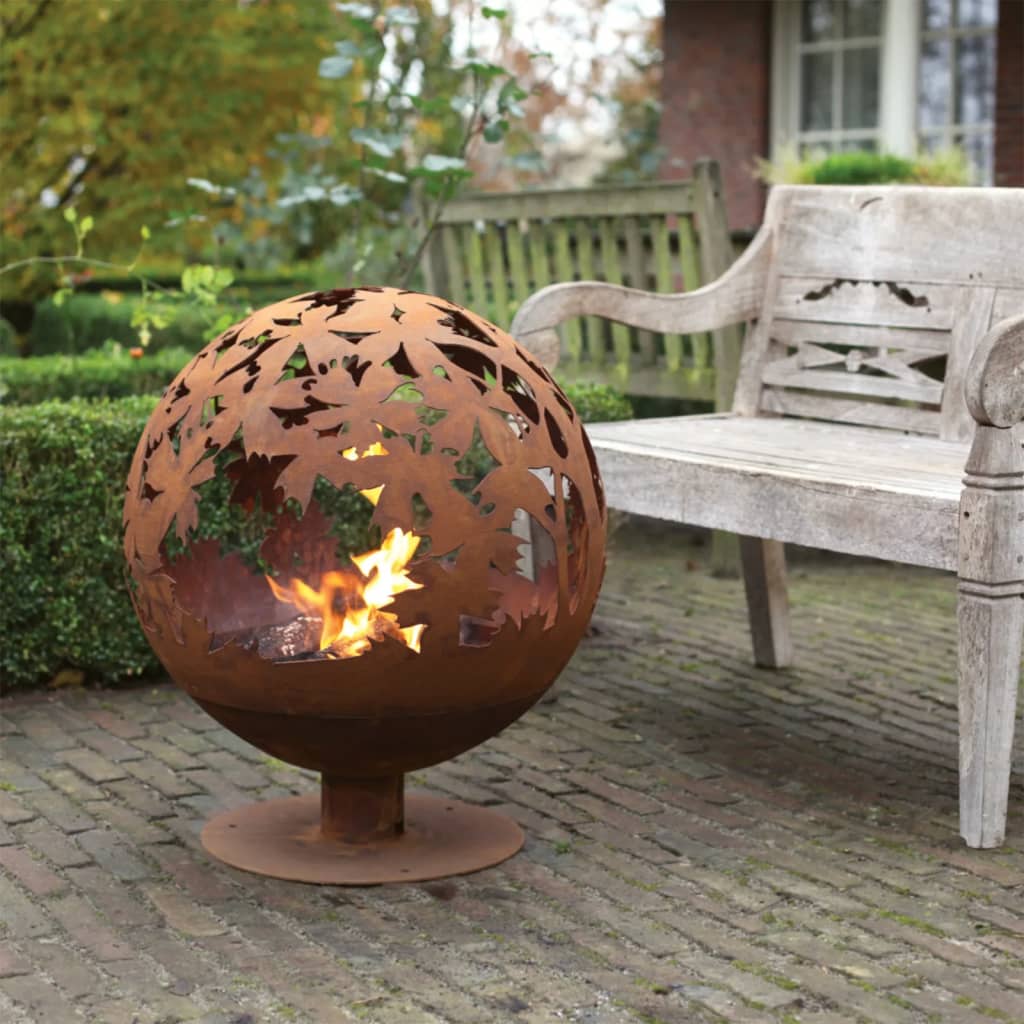 Esschert Design Esschert Design Fire Korf Laser Cut lämnar Rust -färgade FF293