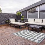 ESSCHERT Design ESSCHERT Design Outdoor preproga 180x121 cm siva in bela OC24