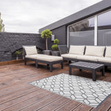 ESSCHERT Design ESSCHERT Design Outdoor preproga 180x121 cm siva in bela OC25