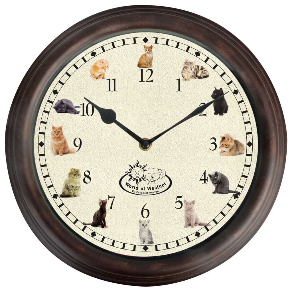 Esschert design klok met kattengeluiden