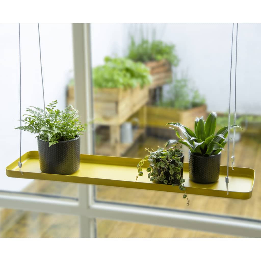 Diseño de esschert Esschert Design Plant Blad Hanging Rectangular L Gold Colored