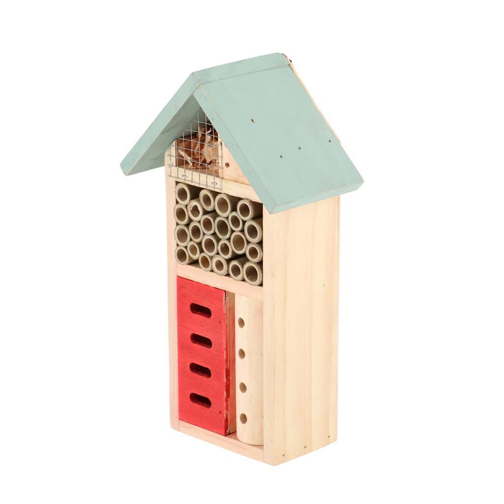 Esschert Design Wooden Insect Hotel 9x15x26 cm Natural Mint Green Red