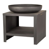 Esschert Design Esschert Design Fire Bowl med træopbevaring 62 cm sort