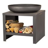 Esschert Design Esschert Design Fire Bowl med træopbevaring 62 cm sort